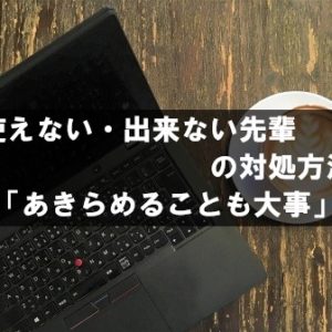 使えない先輩・出来ない先輩への対処法は？あきらめることも大事